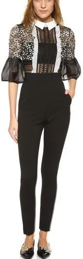 Bell-Sleeve Guipure Lace Jumpsuit