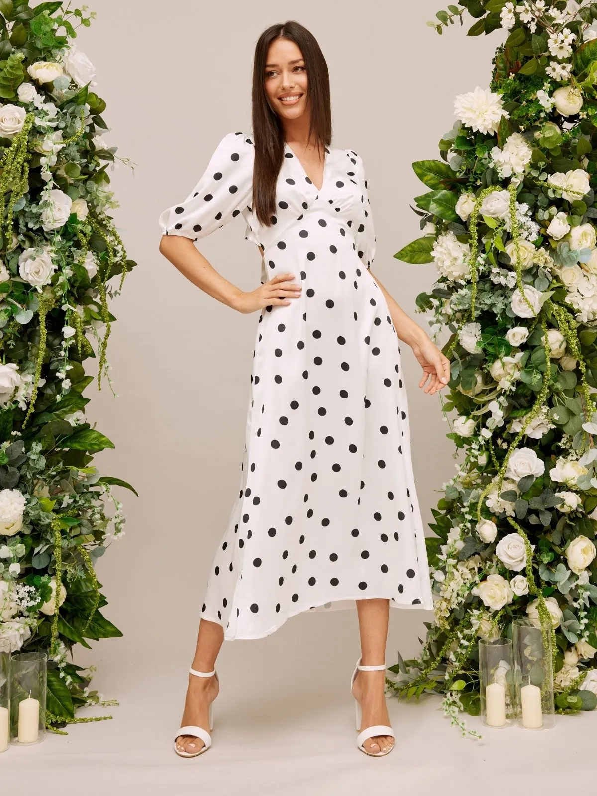 Warm Palette Belle Tie Back Midi Dress / Mono