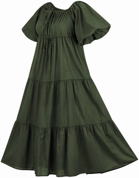 Elegant brunch outfit Trend Glow Belle Maxi Chemise Limited Edition Moss Green