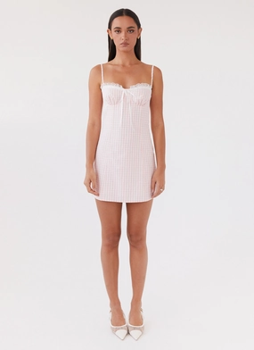 Comfortable texture Bellissima Bustier Mini Dress - Pink Gingham