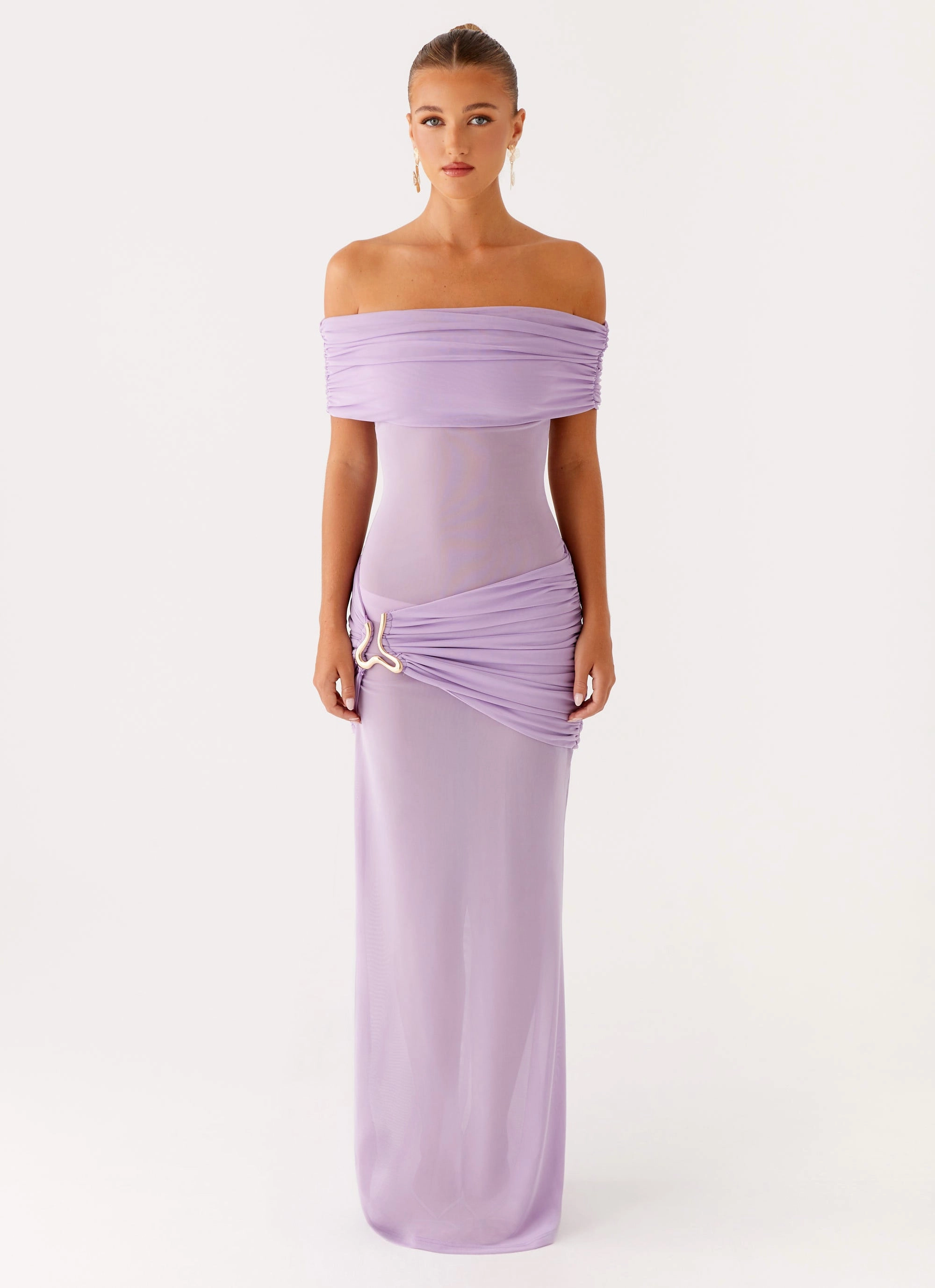 V-Neck Linen Love Benji Maxi Dress - Lilac