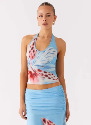 Thermal Regulation Fabric Bernie Halter Top - Deep Sea Bloom