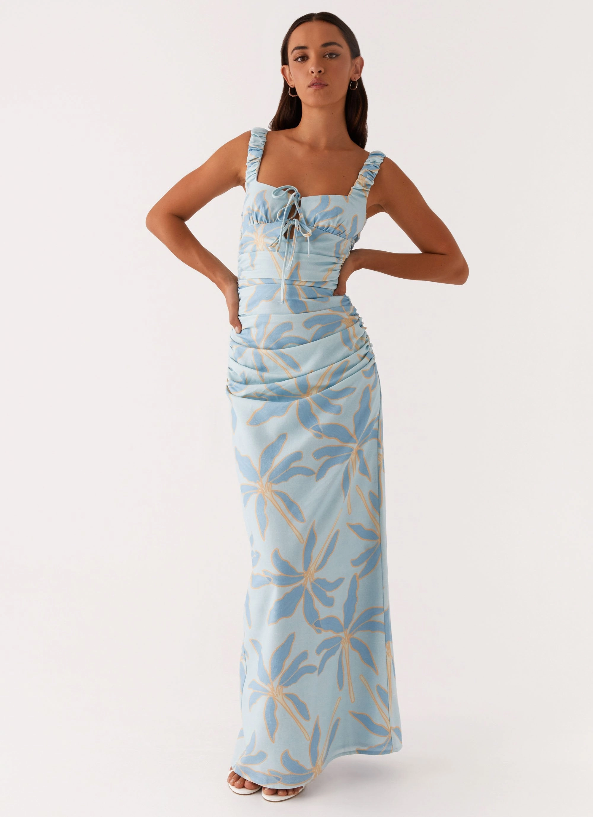 Cosmic Love Ruched Maxi Dress - Opulent Blue Slim Form All Wear
