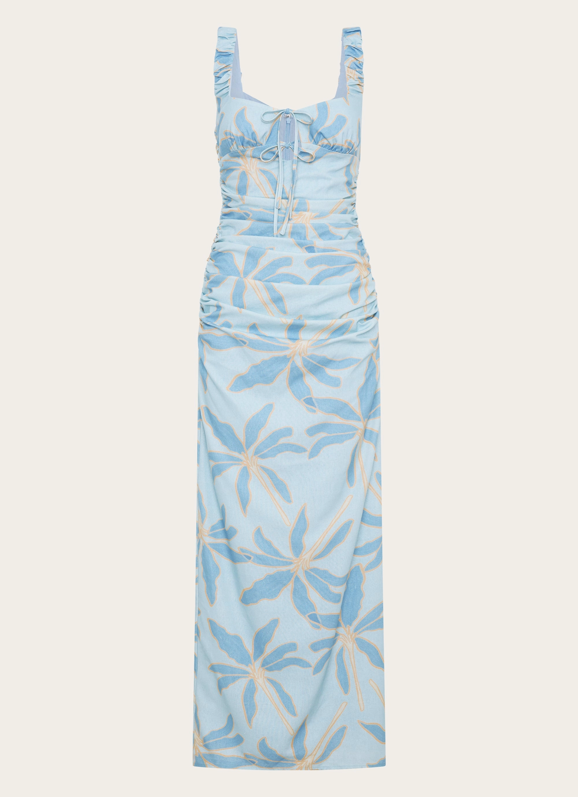 Cosmic Love Ruched Maxi Dress - Opulent Blue Basic Cool