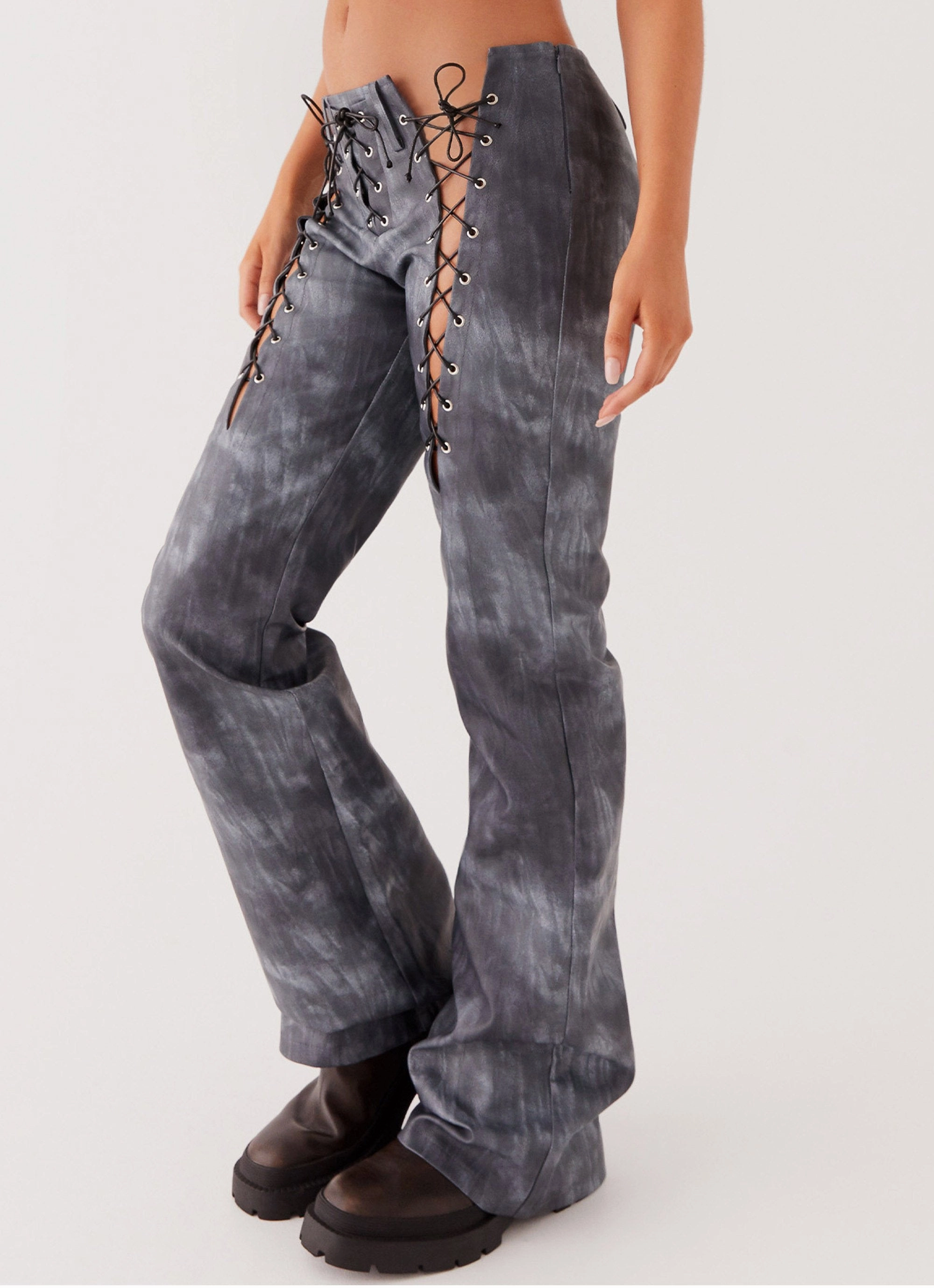 Better When I'm Dancing Lace Up Pants - Graphite Stay Dry Flexibility Fit