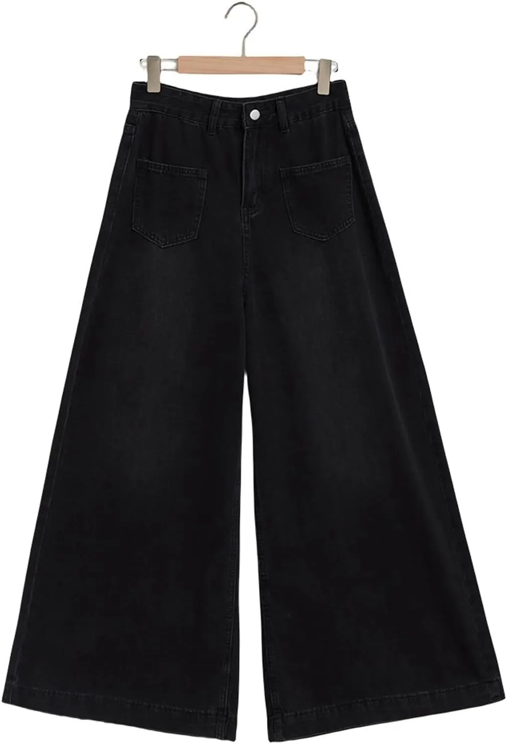 Bidobibo Womens Wide Leg Pants with Pockets Bootcut Denim Pants High Waisted Pants for Women Dressy Flare Denim Pants 2024