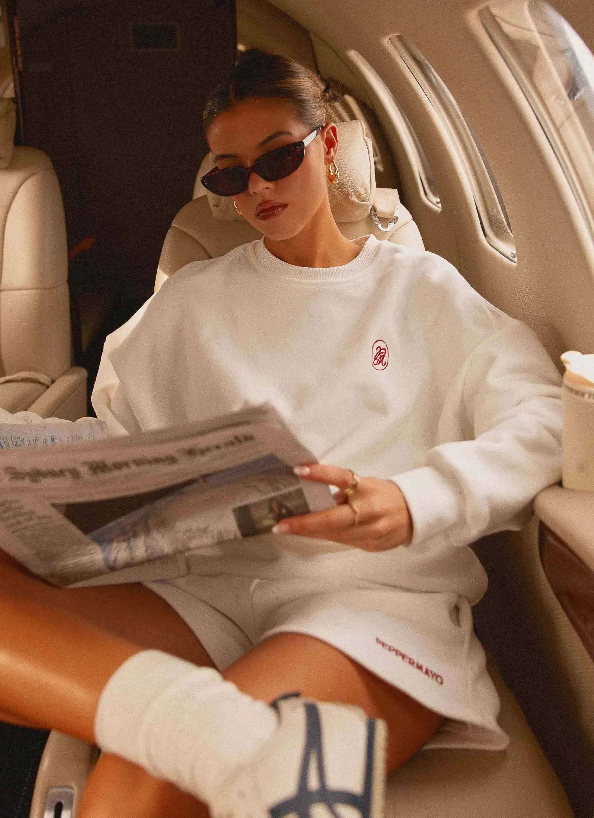 Signature Oversized Sweatshirt - Ivory WrinkleFree Structure