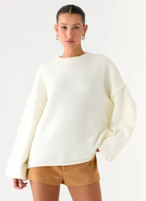 Jack Oversized Knit Sweater - Cream NonChafeCollarTech AllPurposeWear