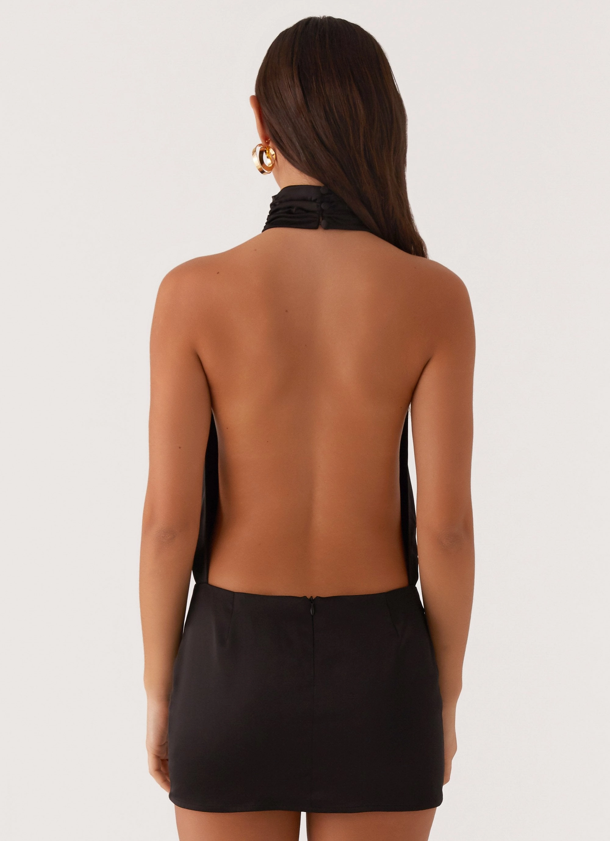 Birdie Halterneck Mini Dress - Black Lightweight Wear