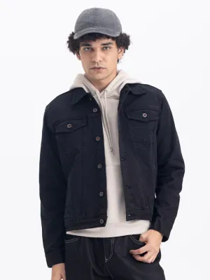 Black Denim Trucker Jacket