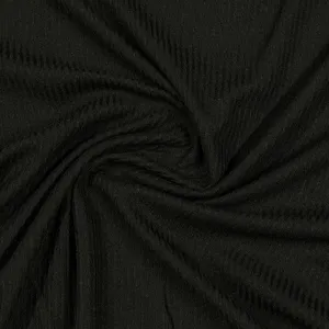 Black Merino Wool Blend Jersey Fabric