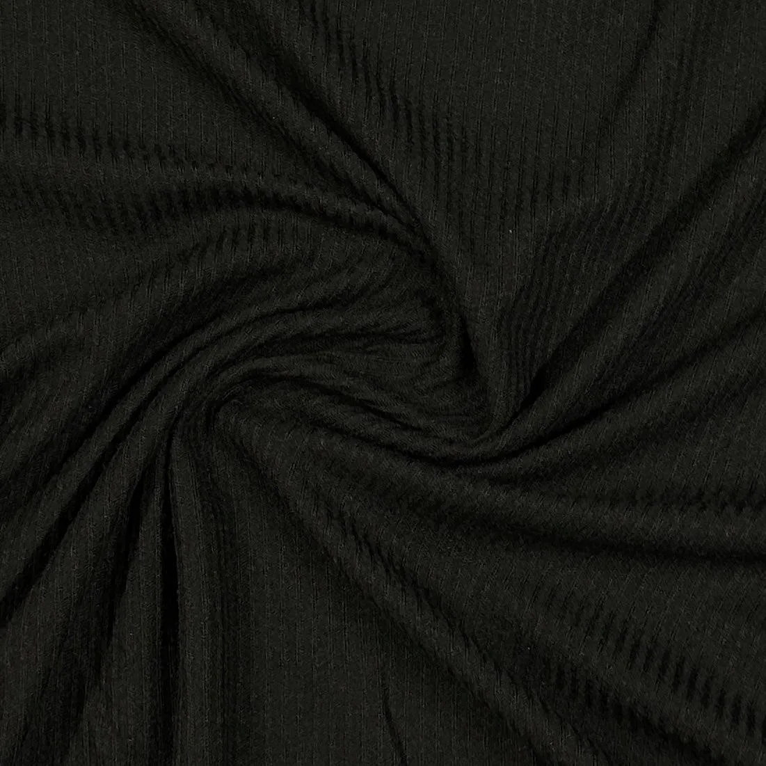 Black Merino Wool Blend Jersey Fabric