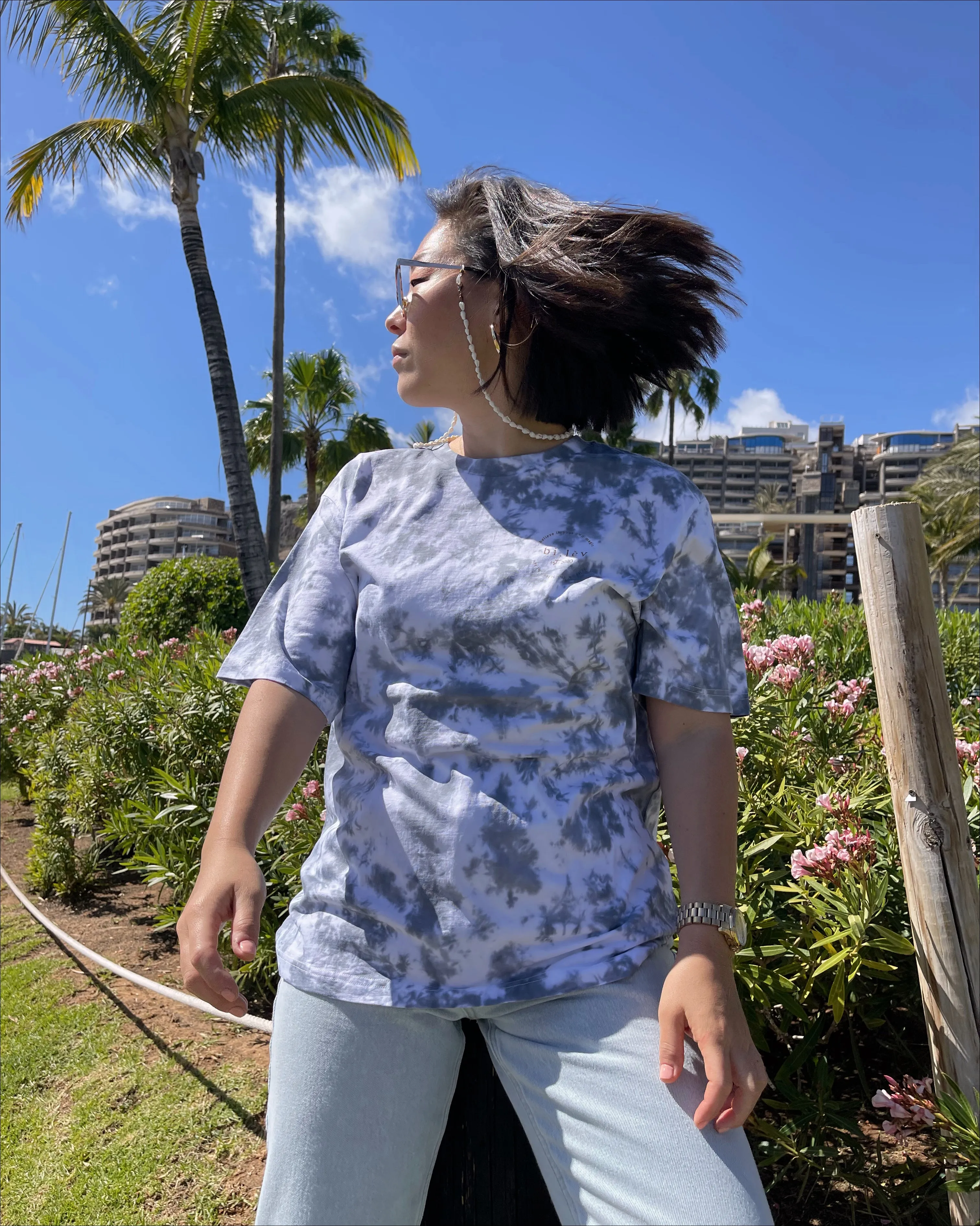 BLACK - Tie Dye Organic Cotton T-shirt