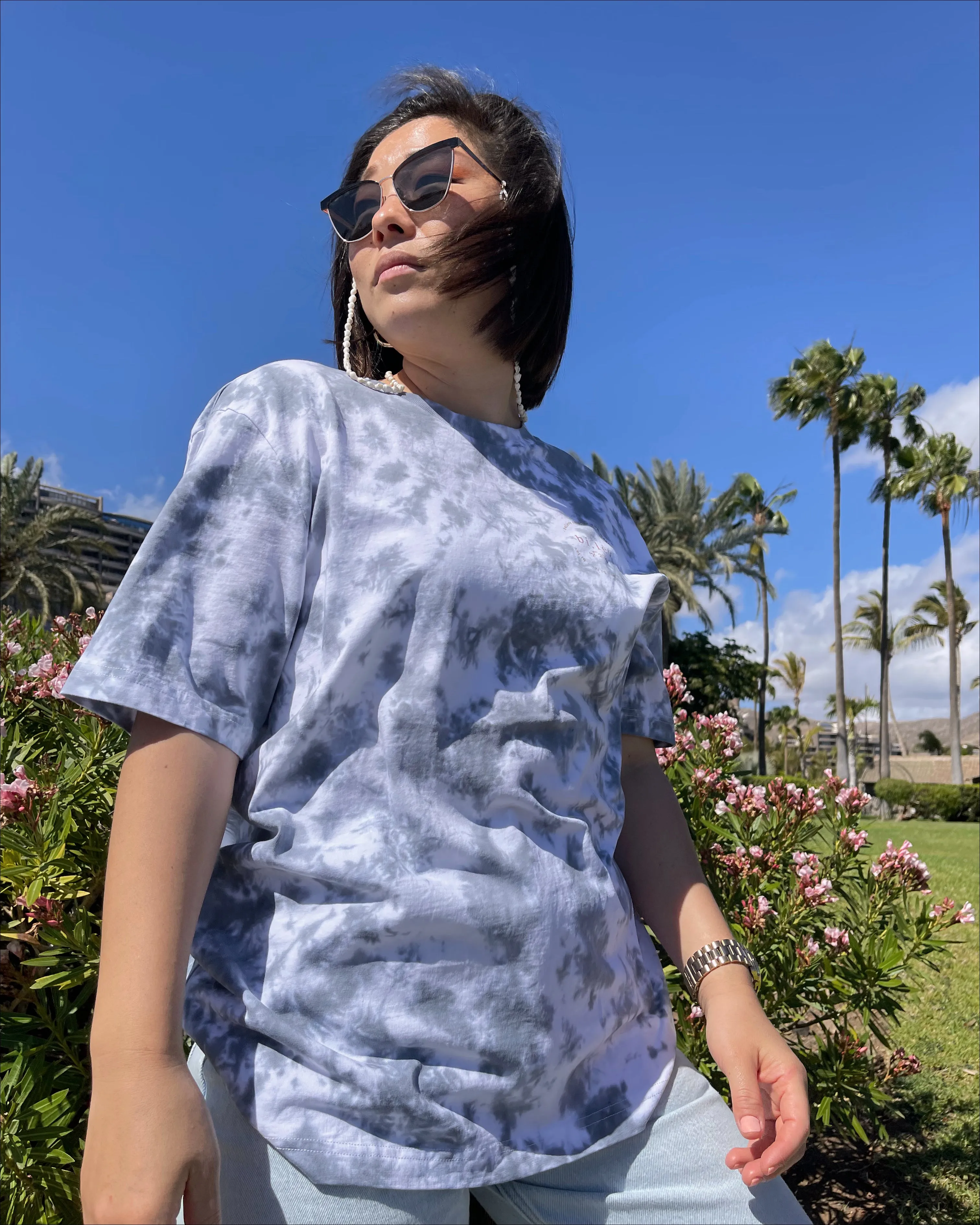 BLACK - Tie Dye Organic Cotton T-shirt
