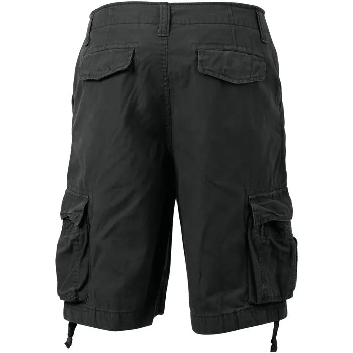 Black - Vintage Infantry Utility Army BDU Cargo Shorts - Heavyweight Cotton - Zipper Fly