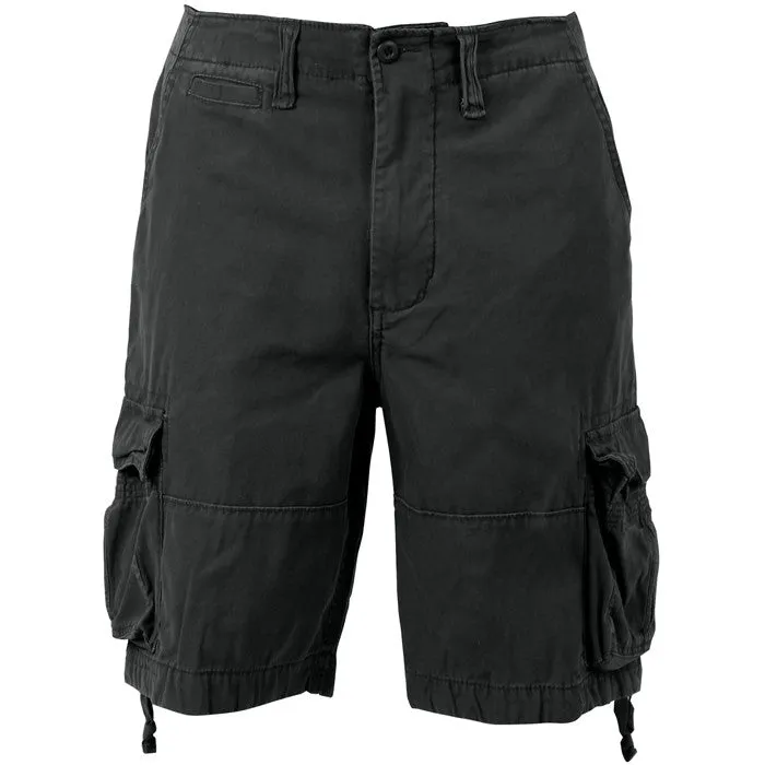 Black - Vintage Infantry Utility Army BDU Cargo Shorts - Heavyweight Cotton - Zipper Fly