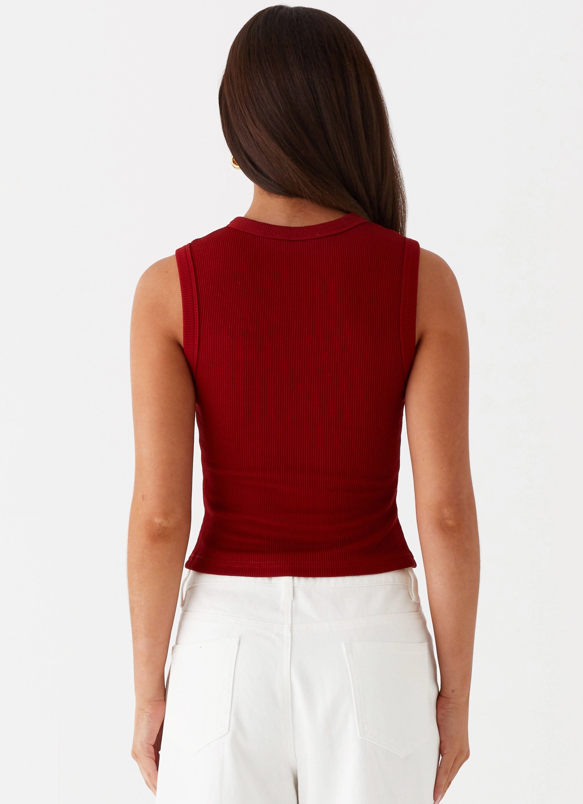 Blair Buttoned Tank Top - Ribbed Knit BreathableFabricTech Soft Brushed Finish