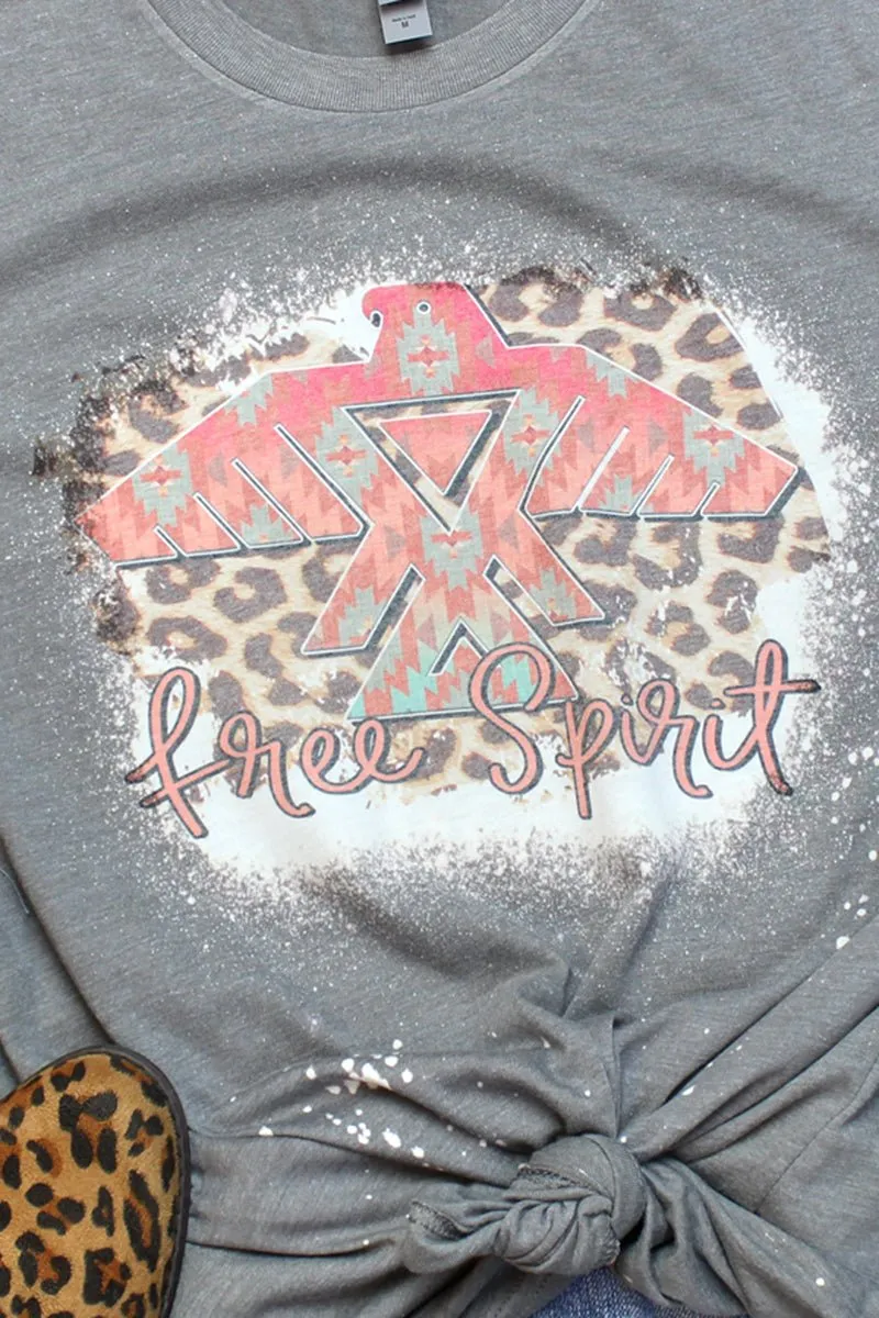 Bleached Free Spirit Thunderbird Tri-Blend Crew Tee