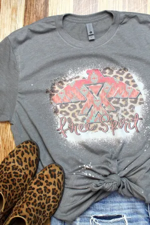 Bleached Free Spirit Thunderbird Tri-Blend Crew Tee