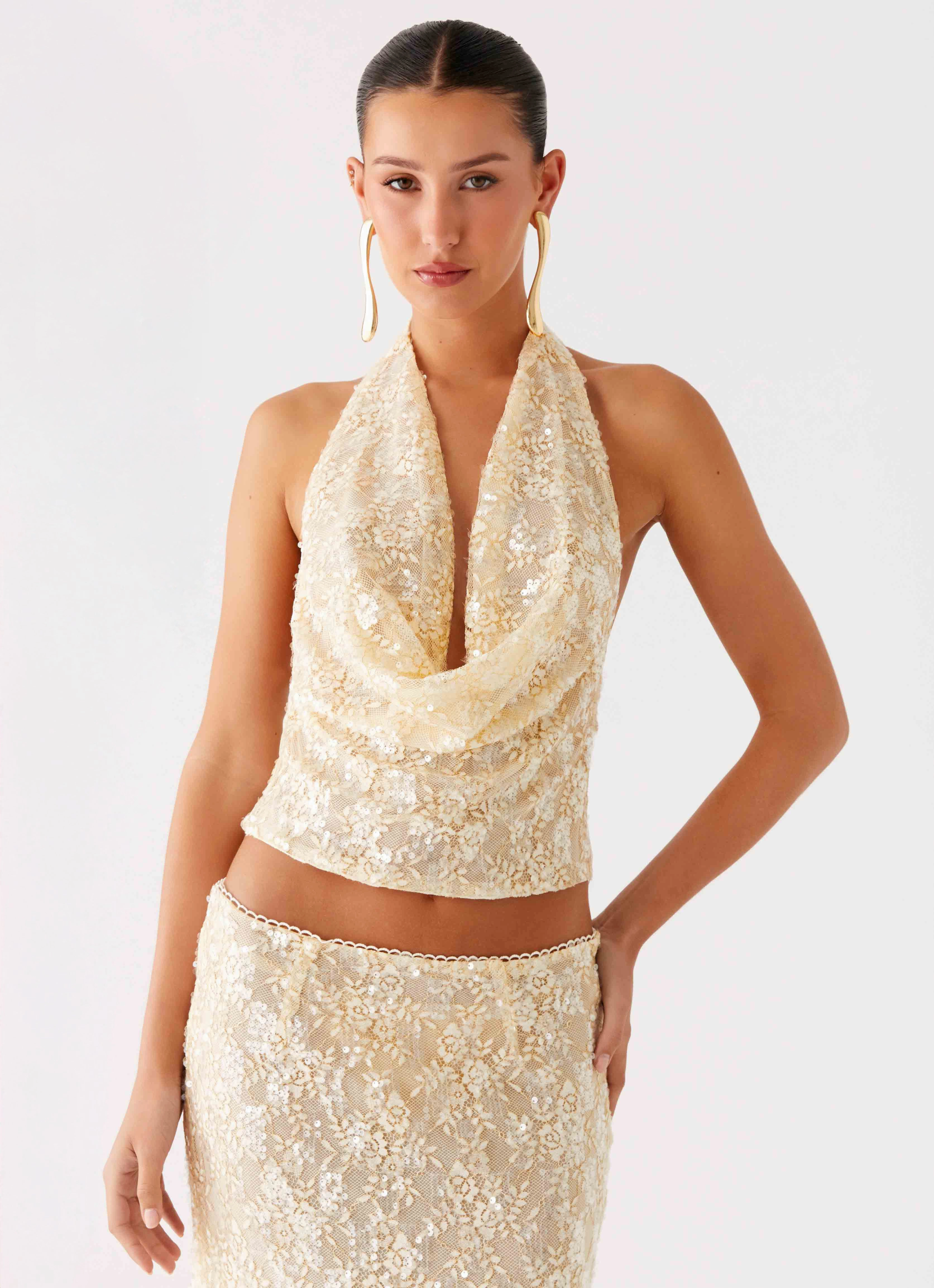 Durable Outer Shell Bling It On Cowl Top - Ivory
