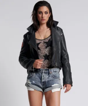 Blue Blossom Bandit Low Waist Denim Shorts - One Teaspoon