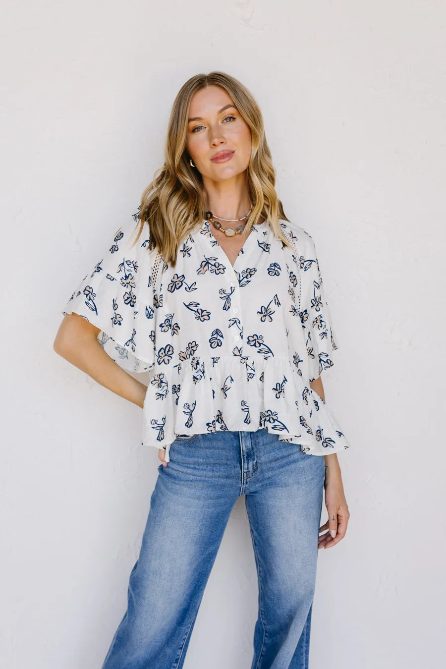 Reflective details Anti Pilling Finish Blue Bonnet Top