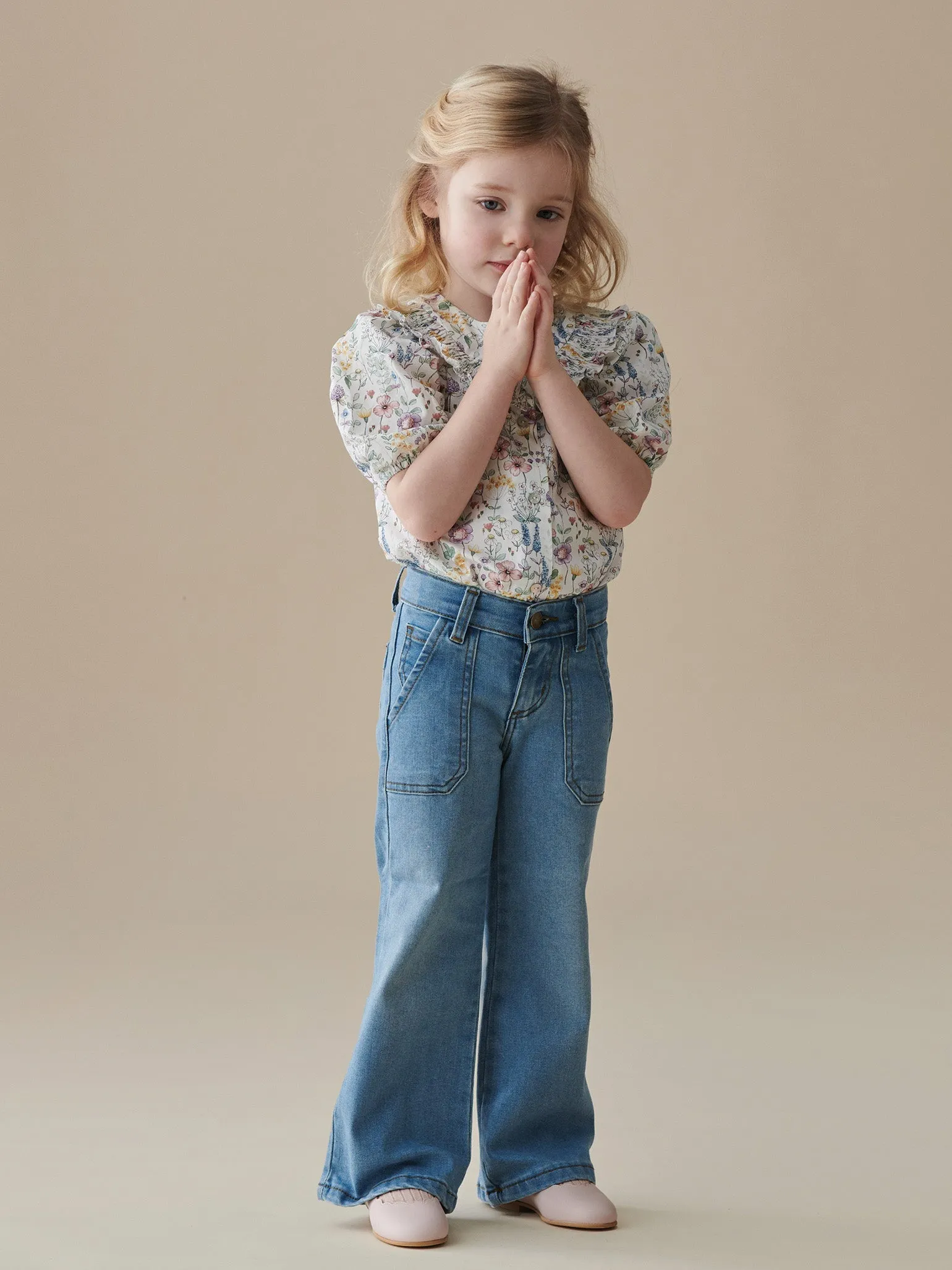 Blue Enola Girl Wide Leg Jeans
