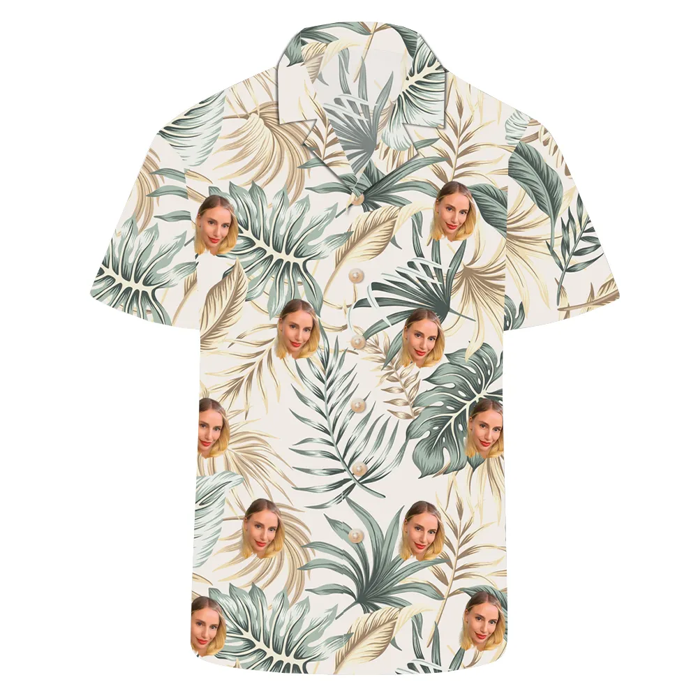 Blue Island Men's Hawaiian Shirt Summer Short Sleeve Top