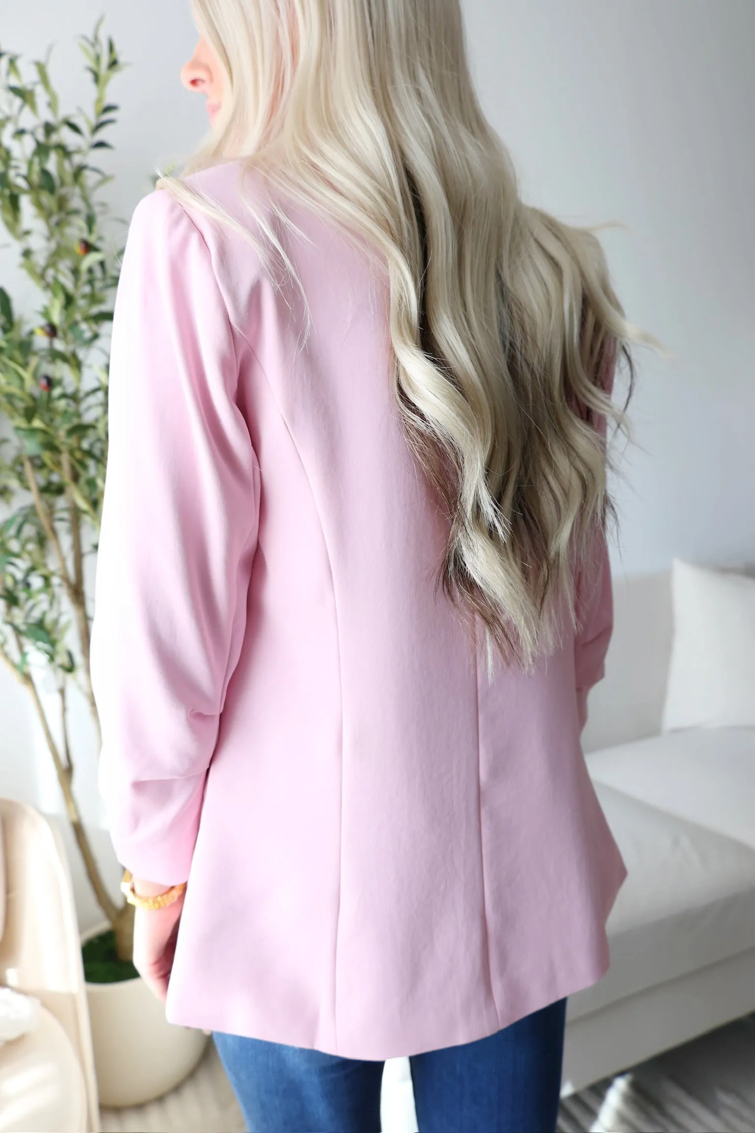 Boardroom Blazer- Pink Sorbet simple design