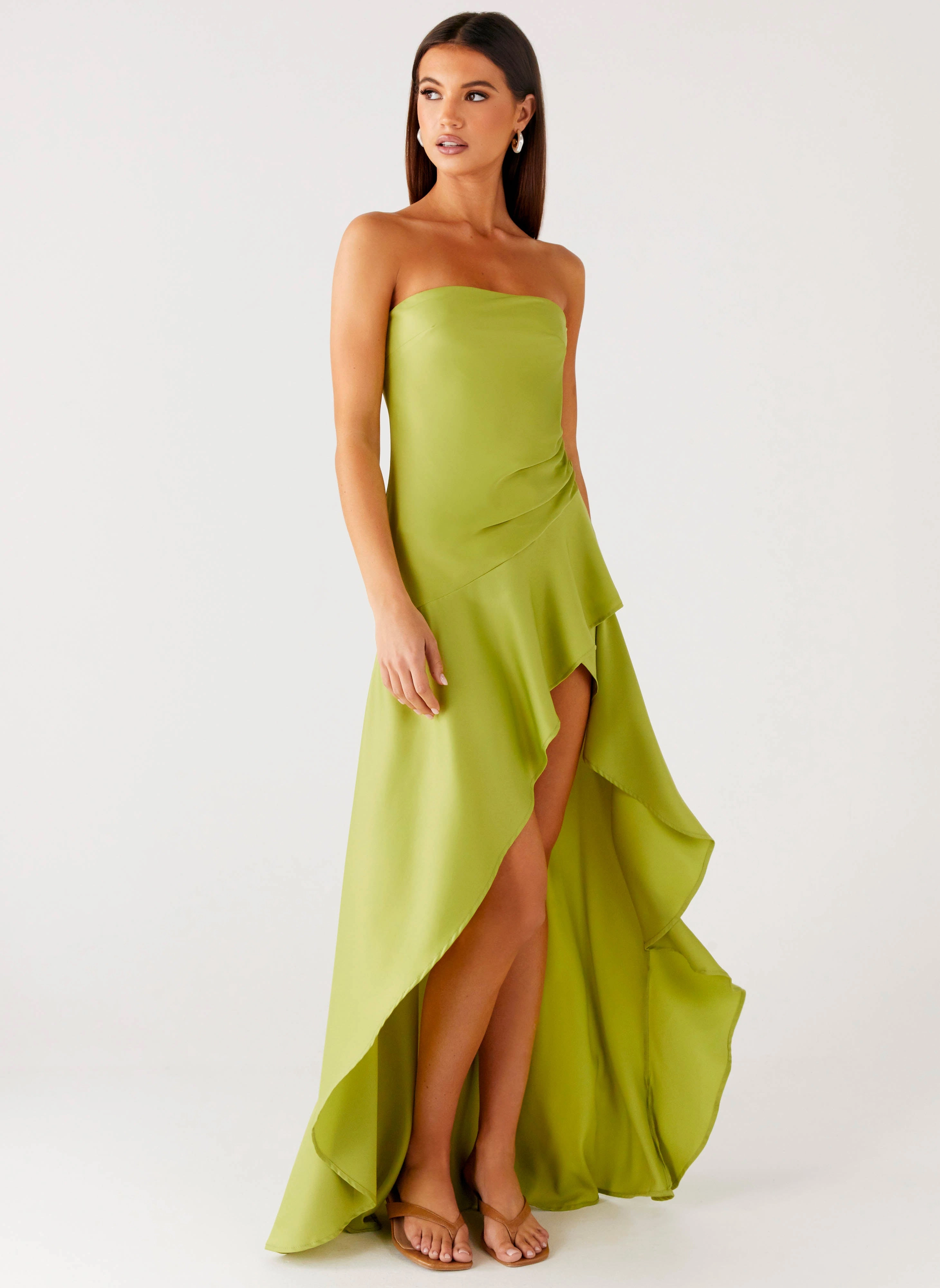 Everyday Use Natural Aesthetic Bodie Maxi Dress - Lime