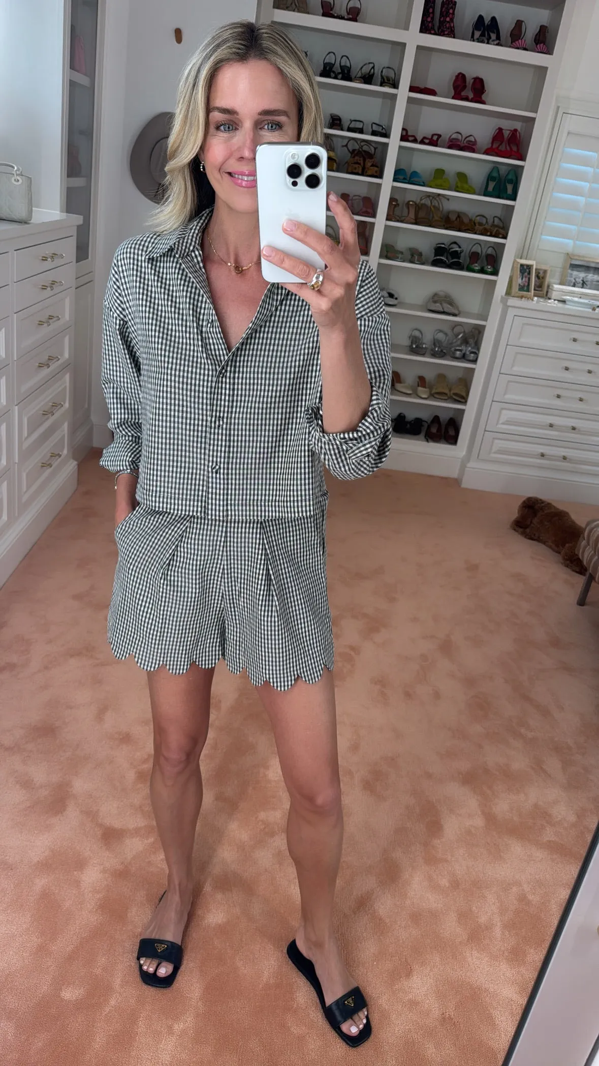 MASON'S DAUGHTER | the Cropped Boyfriend Shirt, Black & Ivory Gingham AntibacterialCoating