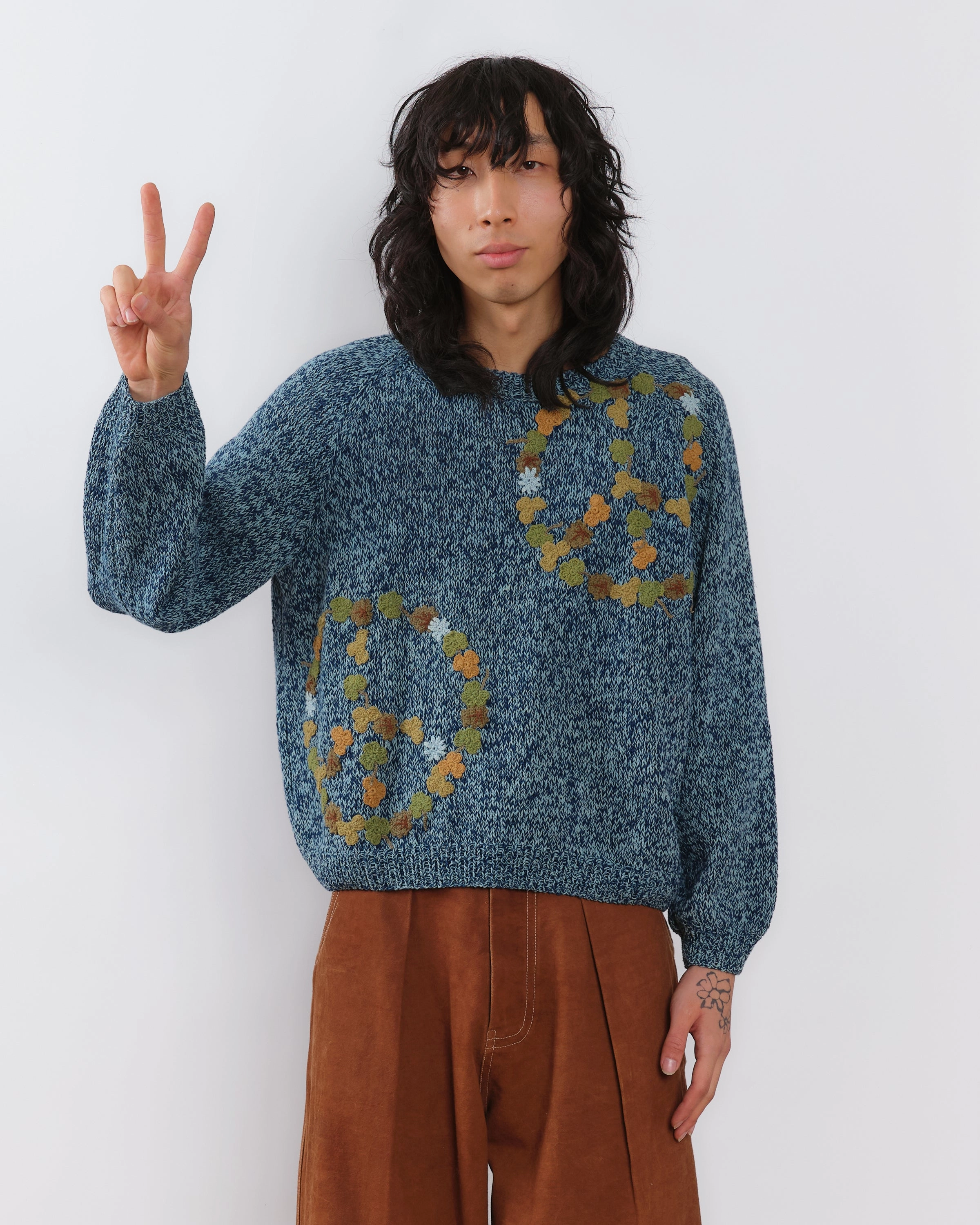 Bulb Knit Jumper - Indigo Peace Urban appeal Fit Easy