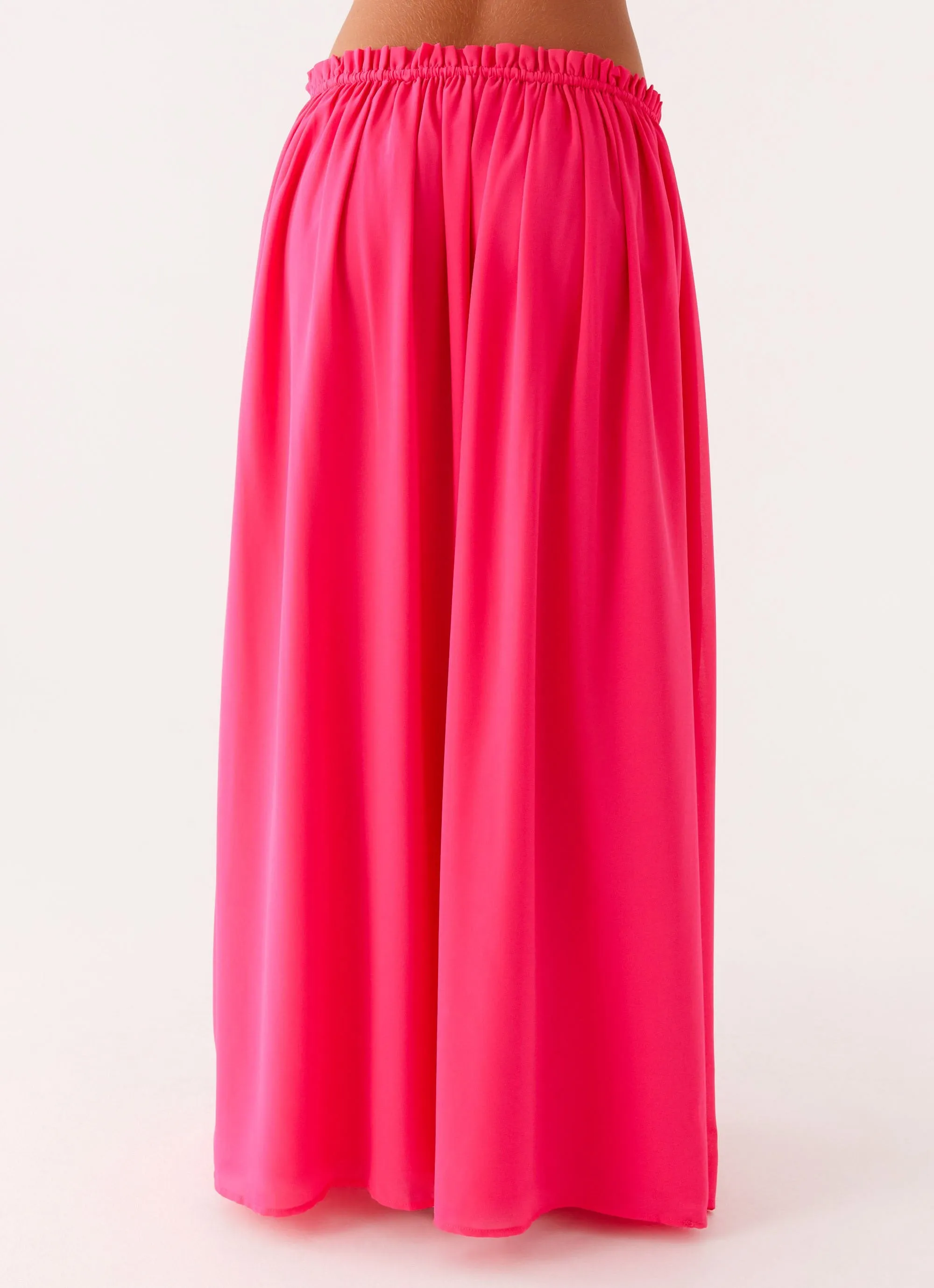 Perfect for Layering Workwear Comfort Zaya Maxi Skirt - Fuchsia