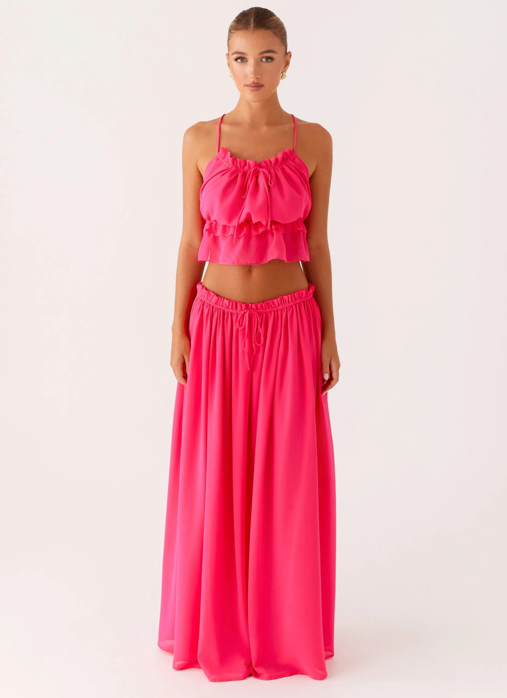 soft elegance Zaya Maxi Skirt - Fuchsia