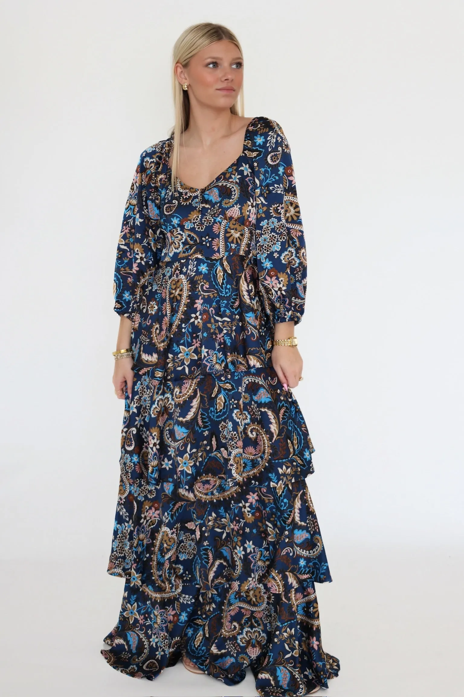 Queen Of The South Dress Satin Layers Earthy Hue