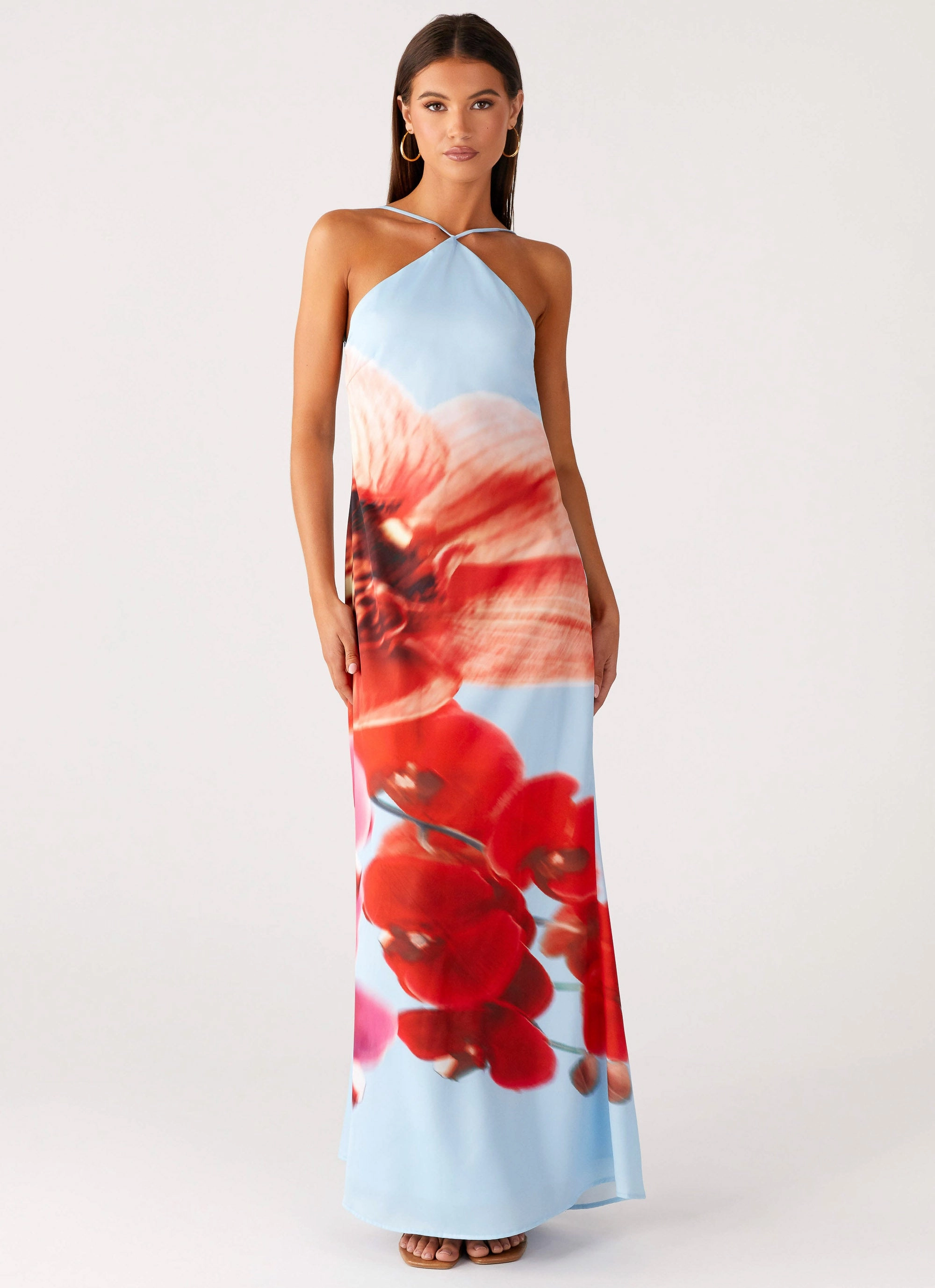 Relaxed Finish Perfect Wearable Chloe Maxi Dress - Turquoise Bloom