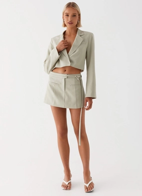 Renyold Mini Skirt - Sage Airy Look