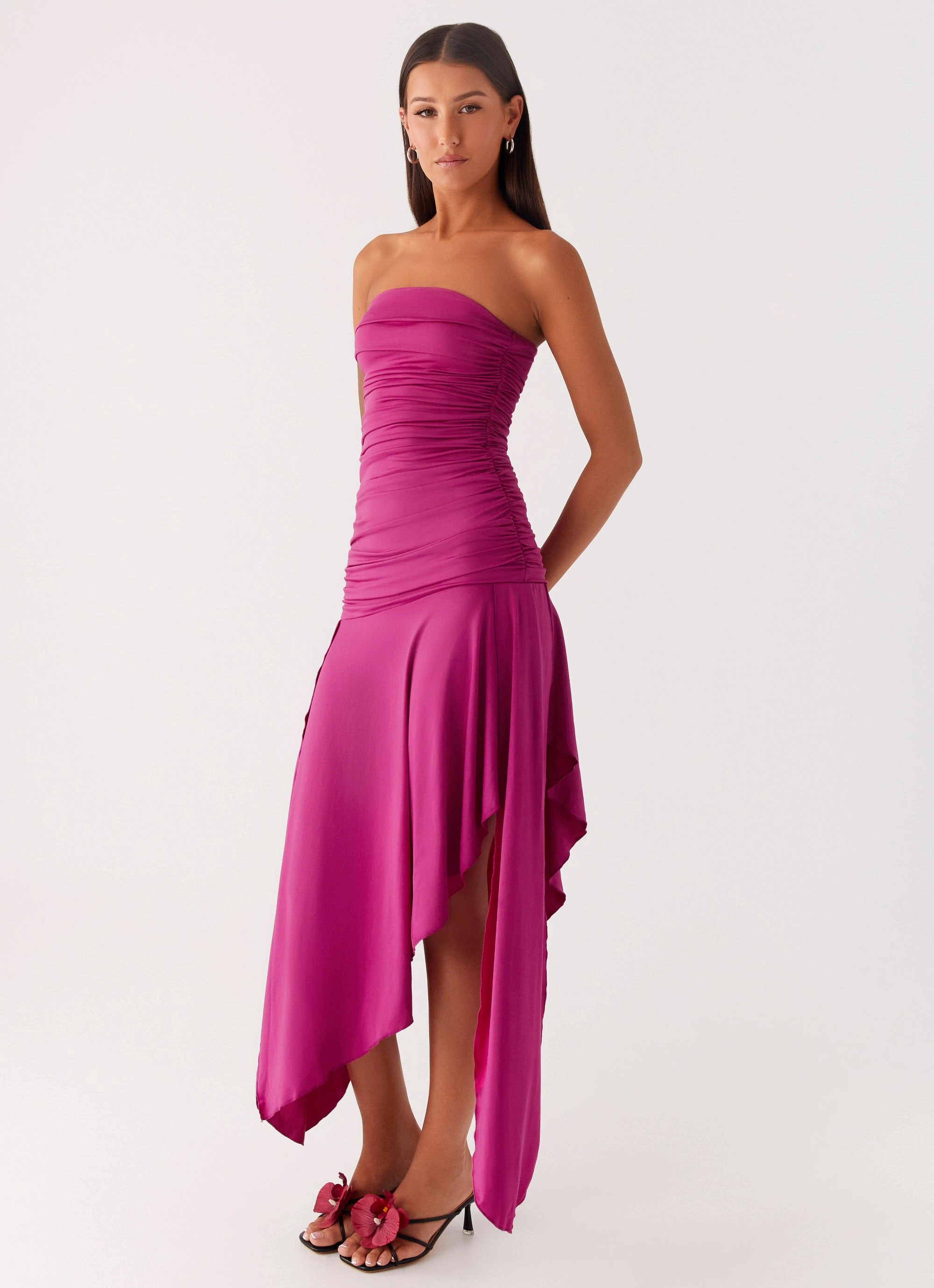 Ora Strapless Maxi Dress - Fuchsia UV-Resistant