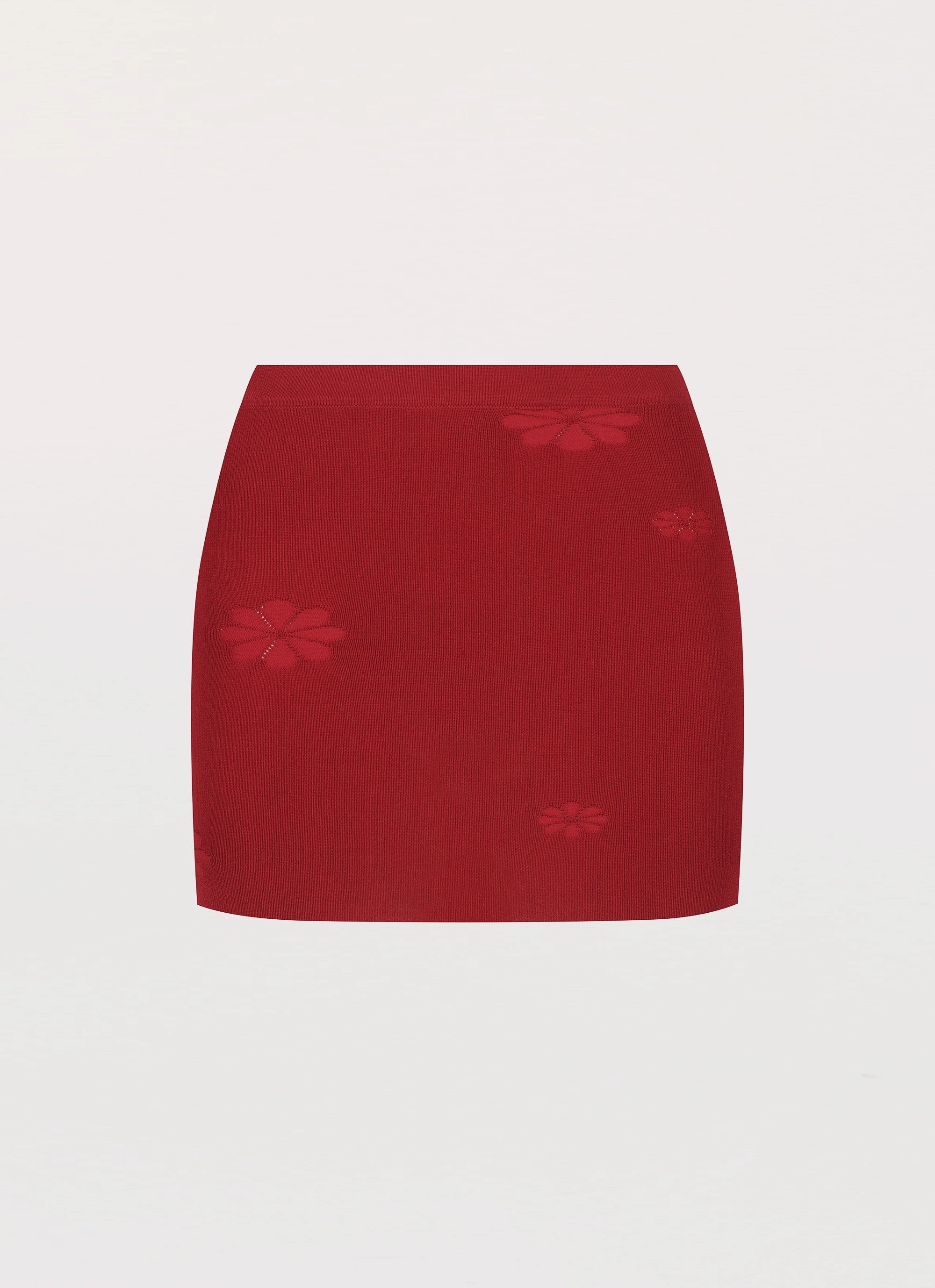 Holly Knit Mini Skirt - Rouge Red Beach Day Floor Length
