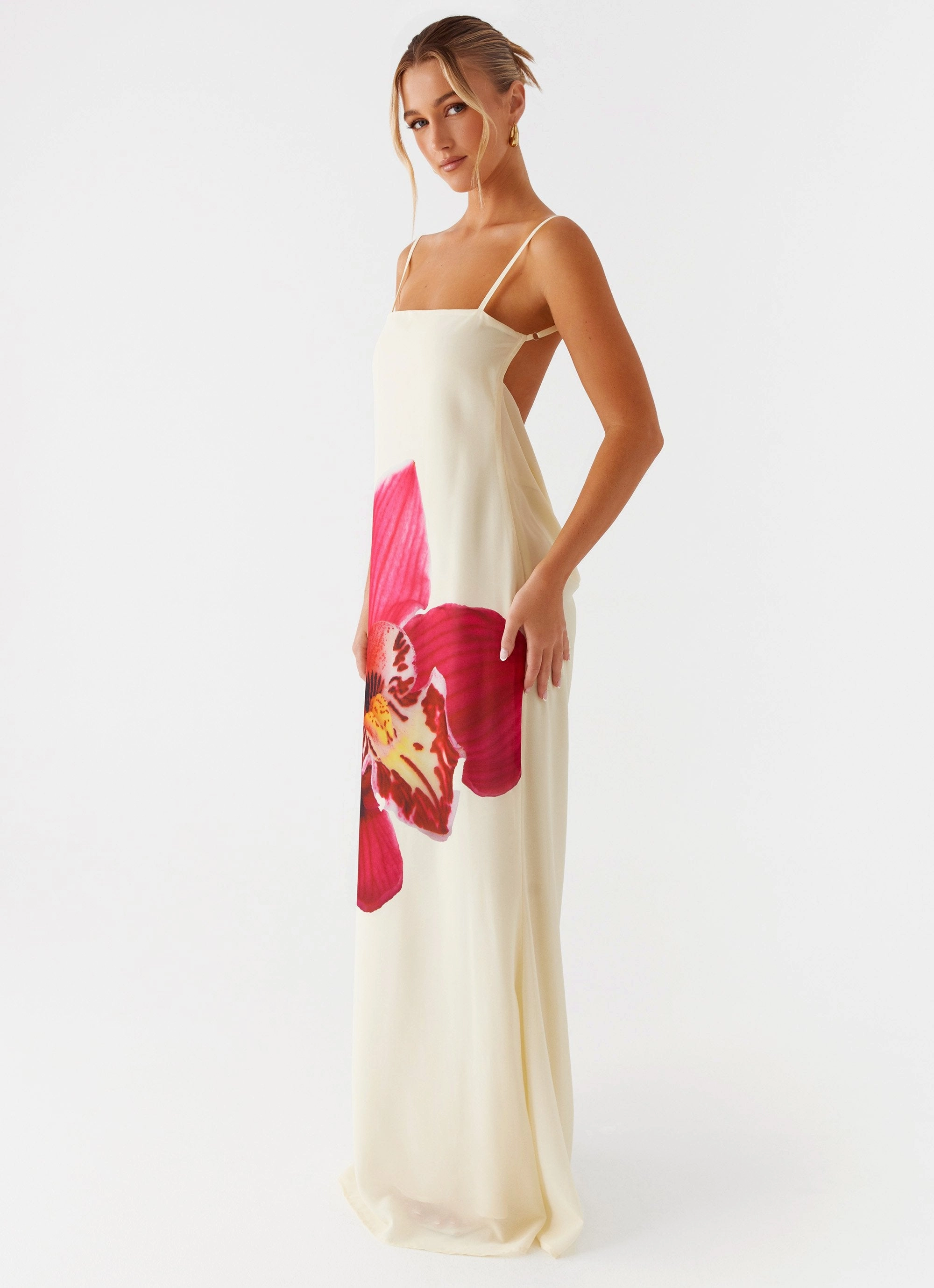 Affirmation Maxi Dress - Yellow Subtle pattern Linen-Blend