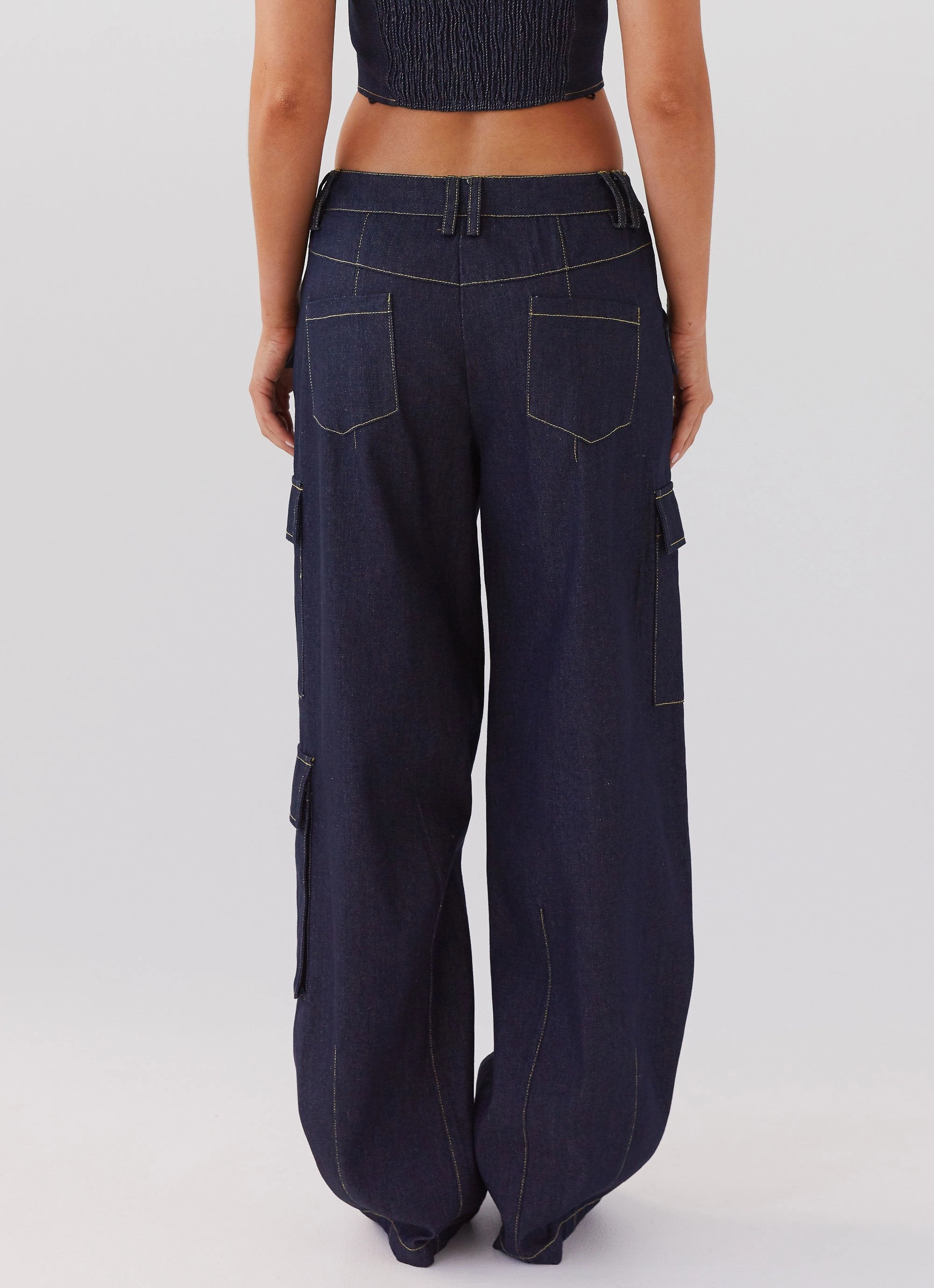Greedy Denim Cargo Pants - Indigo Water Resistant Smart Design