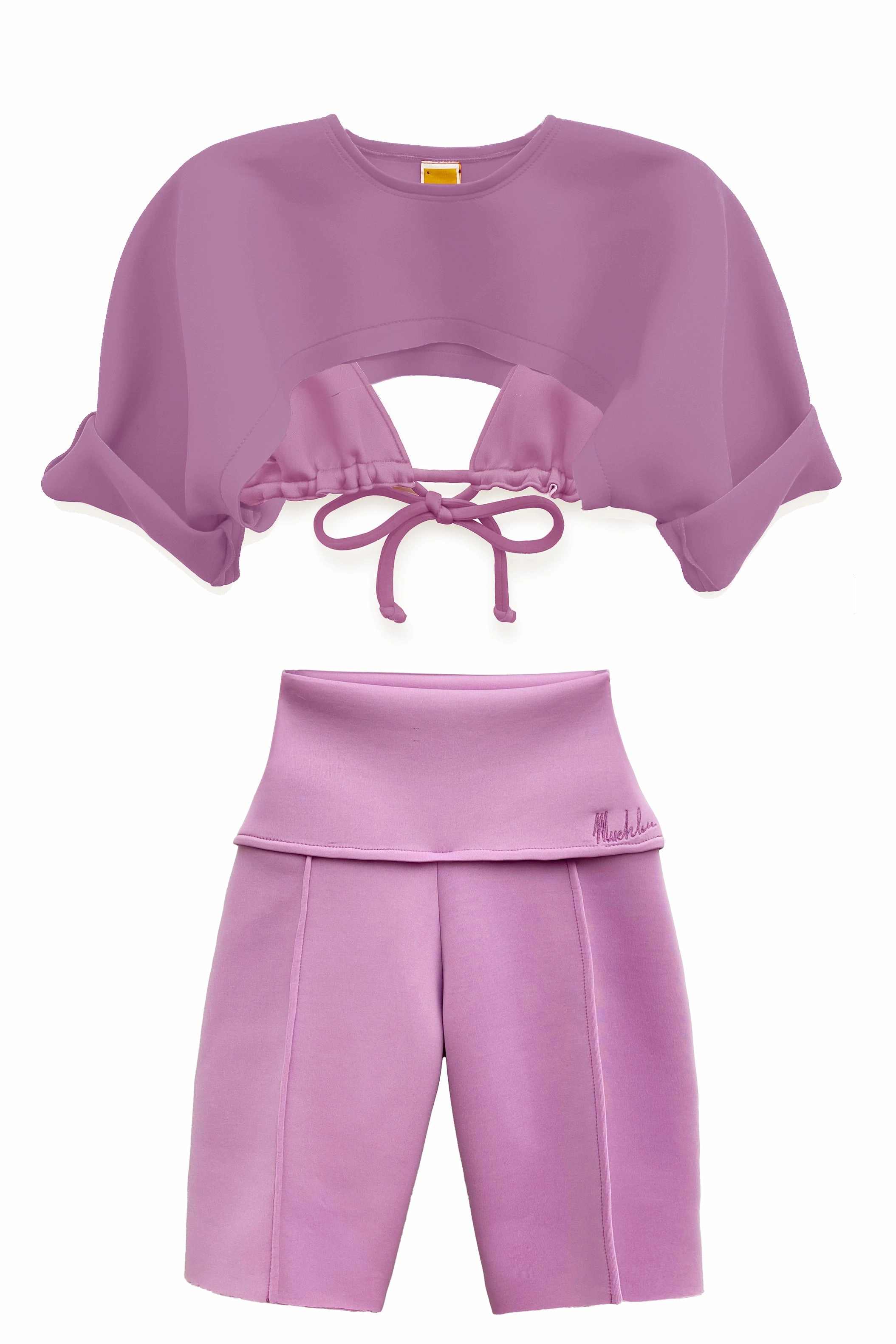 Boni 3PC Scuba Short Set Gripper Waistband Sporty Comfort Wear