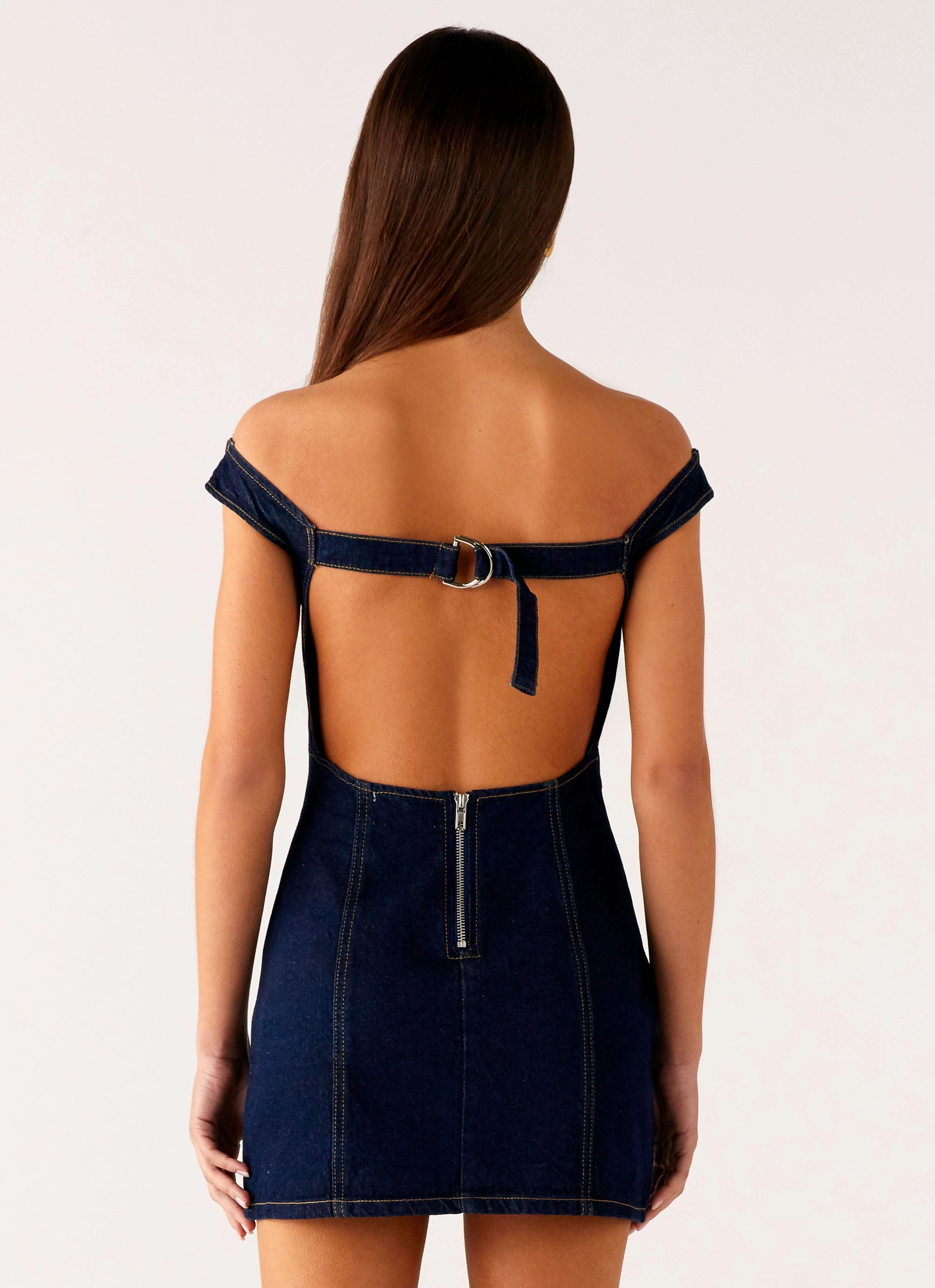 Lounge Vibe Trendy Tailoring Bonnie Denim Mini Dress - Indigo