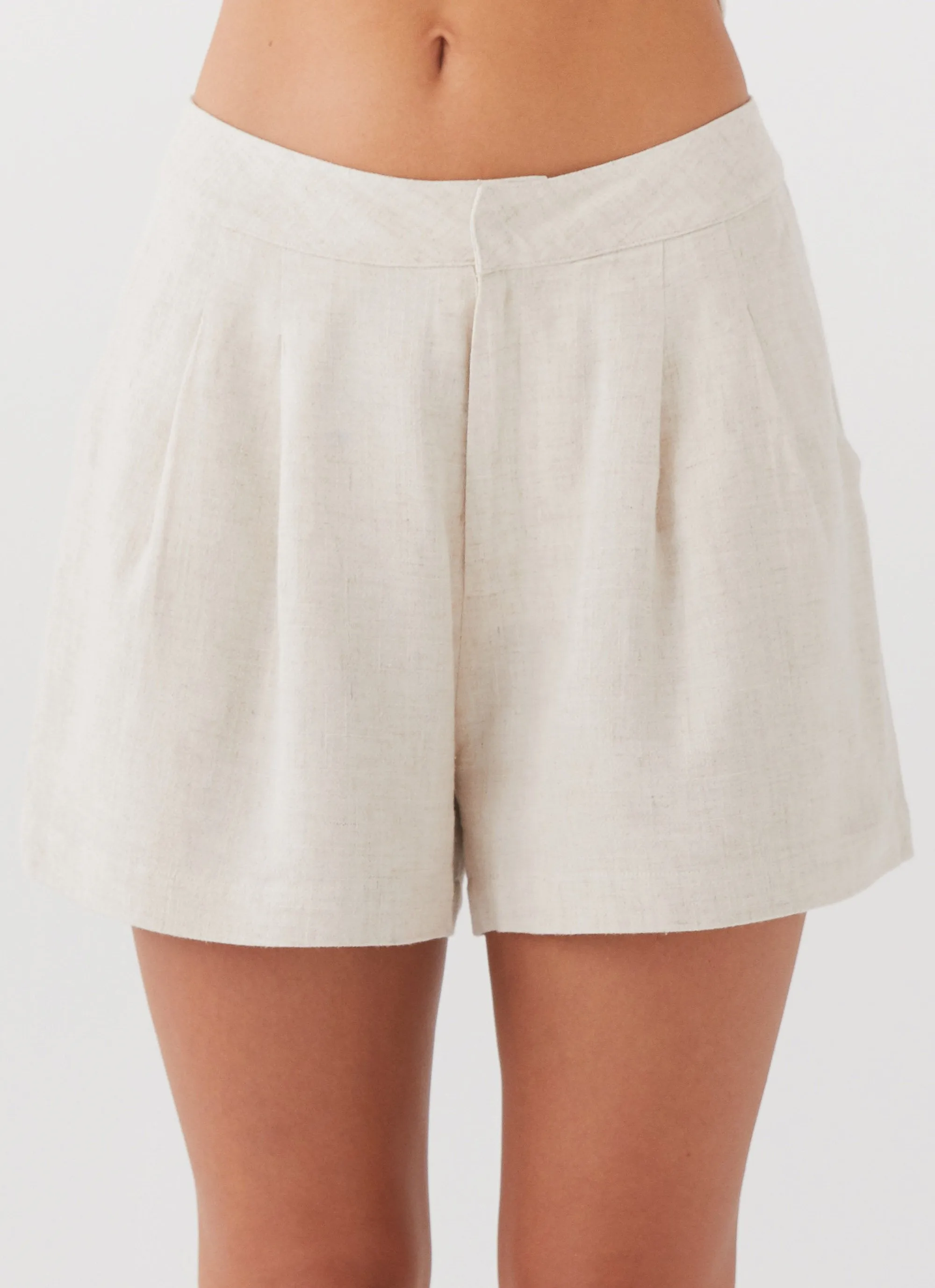 Cozy Fit Lightweight Born For Bordeaux Linen Shorts - Oatmeal
