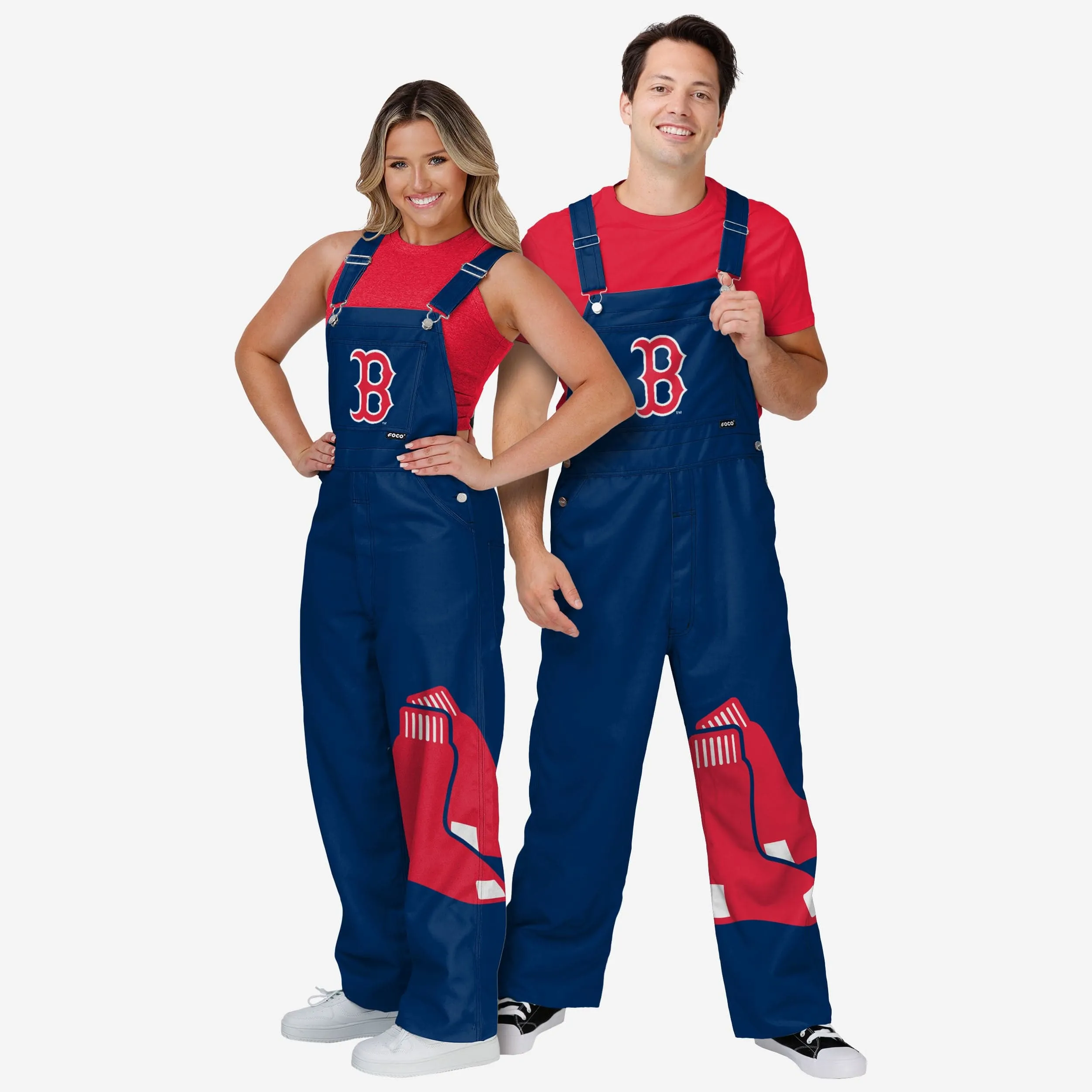 Boston Red Sox Mens Big Logo Bib Overalls