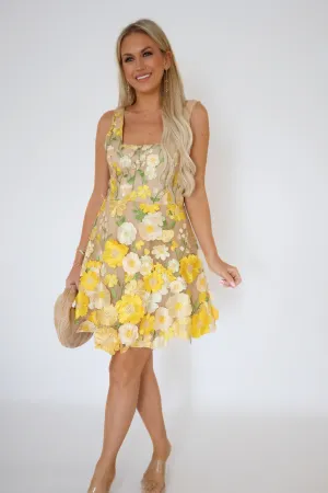 Vibrant Hue BreathableLining Botanical Beauty Dress (final sale)