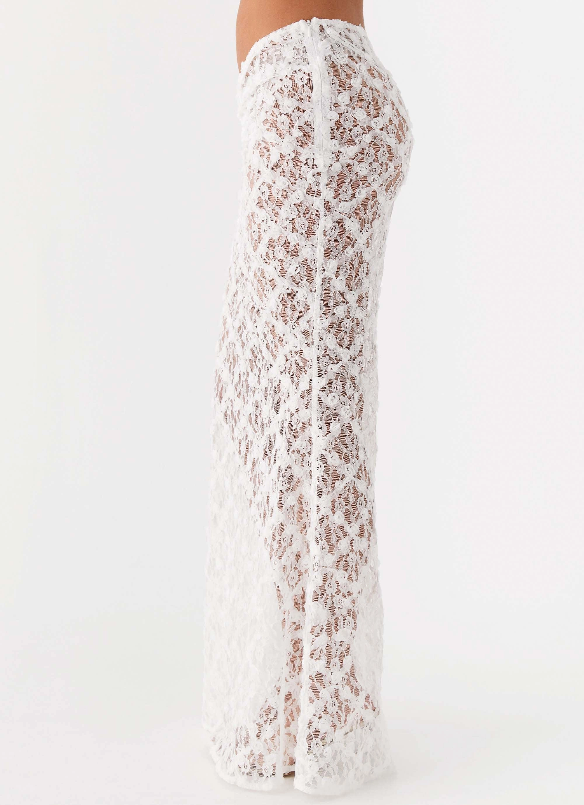 Botanical Dream Maxi Skirt - White Fit Mood