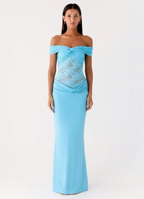 Timeless-Classic Either Way Maxi Dress - Turquoise Blue
