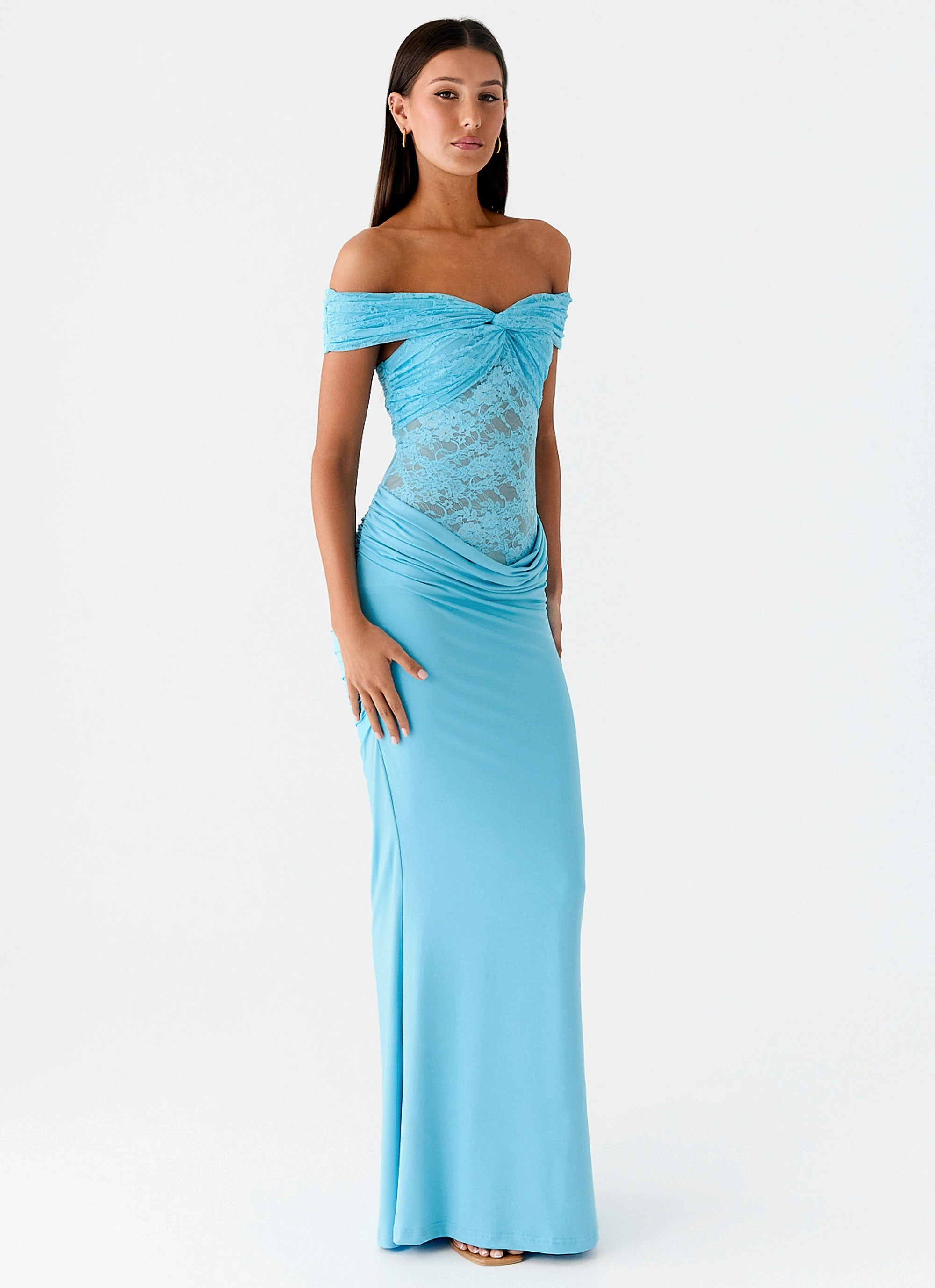 Either Way Maxi Dress - Turquoise Blue Modest Look Classic Touch