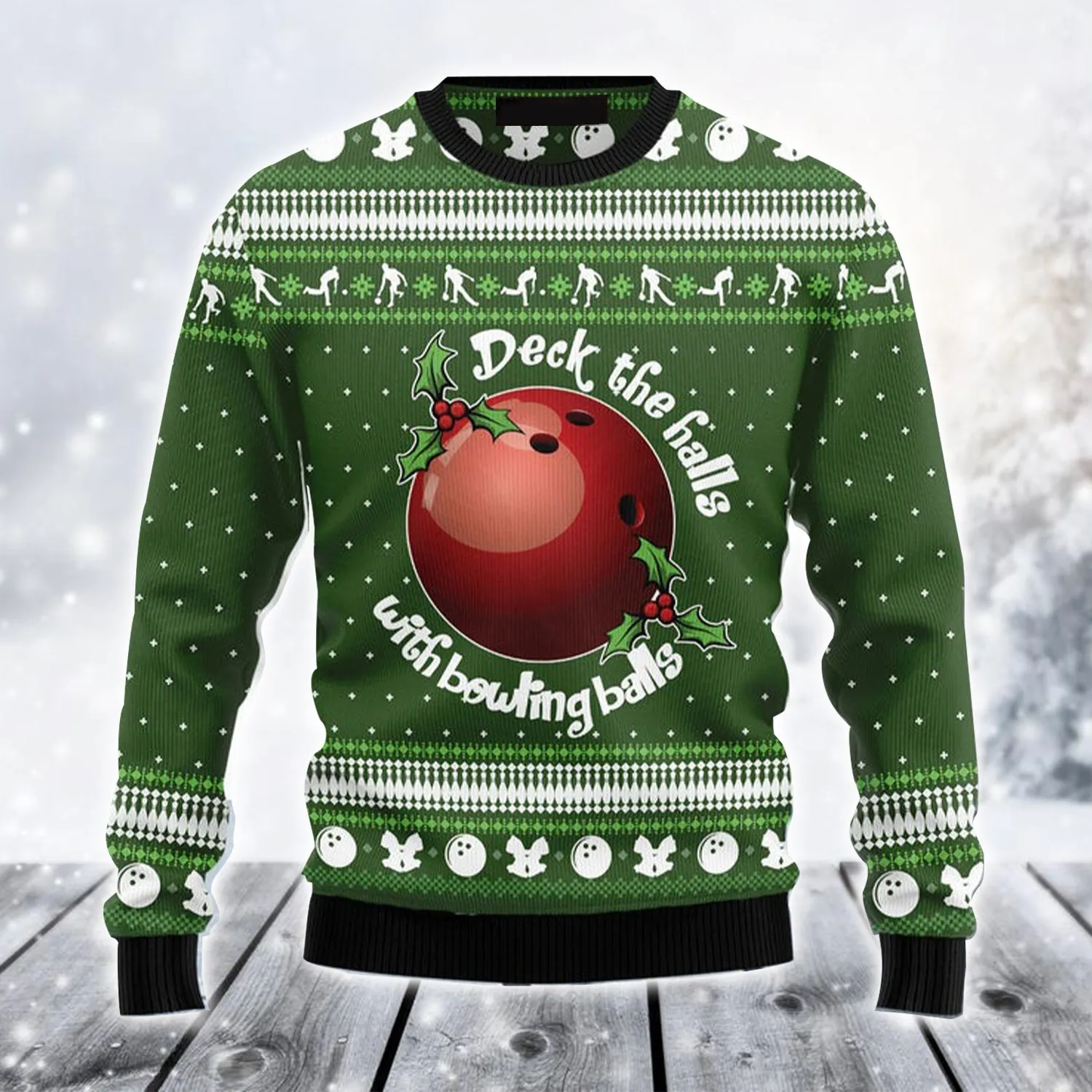 Bowling Ball Christmas Ugly Christmas Sweater, Gift For Bowling Lovers, Bowling Players